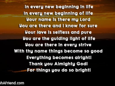 New Beginnings start with prayer!